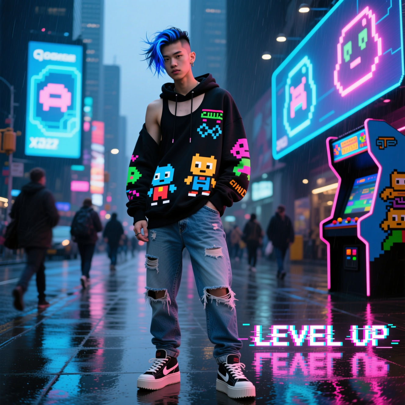 Street fashion with gaming sweatshirt