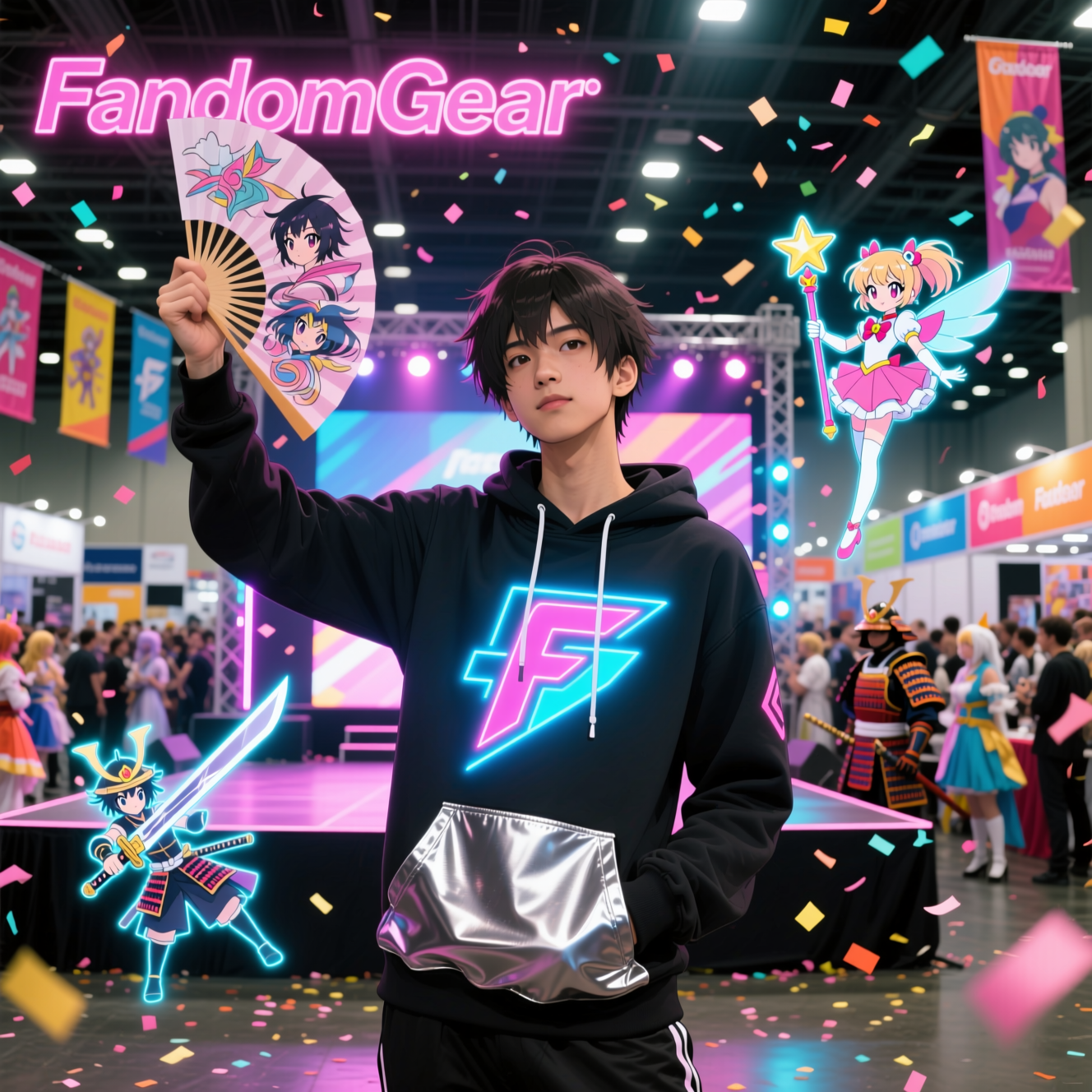Fan wearing FandomGear at anime convention